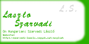 laszlo szarvadi business card